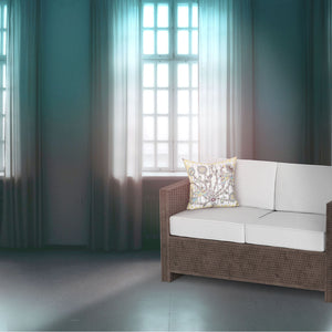 Homeroots 28" X 28" Gray And White Peacock Blown Seam Floral Indoor Outdoor Throw Pillow   481953