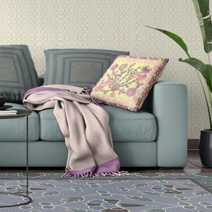 Homeroots 28" X 28" Yellow Peacock Blown Seam Floral Indoor Outdoor Throw Pillow   481958