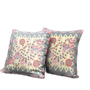 Homeroots 28" X 28" Yellow Peacock Blown Seam Floral Indoor Outdoor Throw Pillow   481963