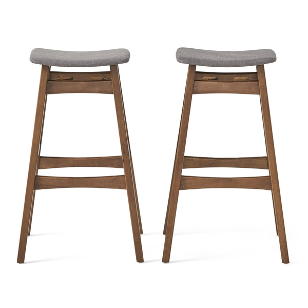 English Elm Christopher Knight Home® - Bar Stool - Stylish Dark Grey Upholstered Seating With Mid-Century Modern Design For Your Home Bar 58922.00DGY