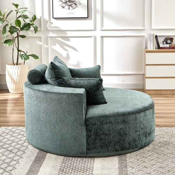 English Elm 55'l Chenille Sleeper Chair Spring Filled Plush Seat for Bedroom or Lounge W834P411071