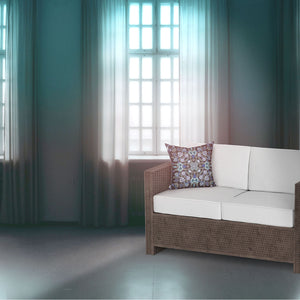 Homeroots 28" X 28" Black And Blue Blown Seam Floral Indoor Outdoor Throw Pillow   481988