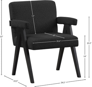 Woodloch Black Boucle Fabric Accent Chair 481Black Meridian Furniture