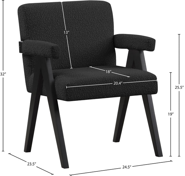 Woodloch Black Boucle Fabric Accent Chair 481Black Meridian Furniture
