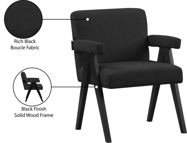 Woodloch Black Boucle Fabric Accent Chair 481Black Meridian Furniture