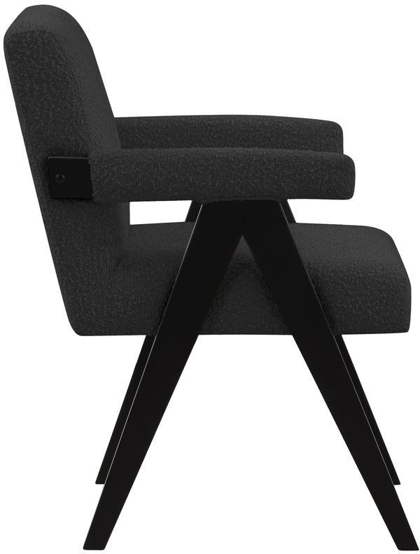 Woodloch Black Boucle Fabric Accent Chair 481Black Meridian Furniture
