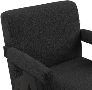 Woodloch Black Boucle Fabric Accent Chair 481Black Meridian Furniture