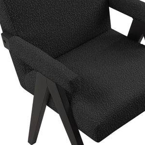 Woodloch Black Boucle Fabric Accent Chair 481Black Meridian Furniture