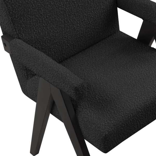 Woodloch Black Boucle Fabric Accent Chair 481Black Meridian Furniture
