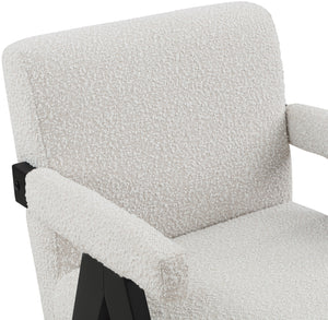 Woodloch Cream Boucle Fabric Accent Chair 481Cream Meridian Furniture
