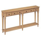 English Elm Trexm Retro Console Table With 3 Drawers and Open Shelf, Perfect For Entryways, Living Rooms, and Hallways (Old Pine)