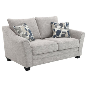 English Elm Lido Boucle Upholstered Loveseat with Flared Arms for Modern Living Spaces B062P451807