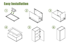 English Elm White Solid Wood Wall Cabinet - 1 Door, 2 Adjustable Shelves For Kitchen, Bathroom, Laundry Storage T2950P366450-GIGA