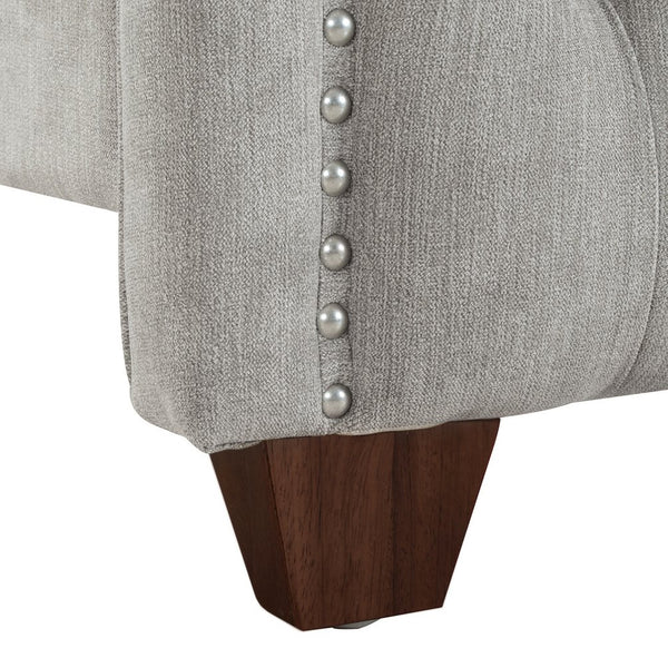 English Elm Jennifer Taylor Home - Marcella Upholstered King Bed Set - Silver Grey Comfort With Stylish Nailhead Accents & Durable Design B2719P238222