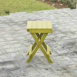 English Elm Riverstone Recycled Hdpe Folding Outdoor Bistro Table Weatherproof Patio Balcony Yellow B2745P409698