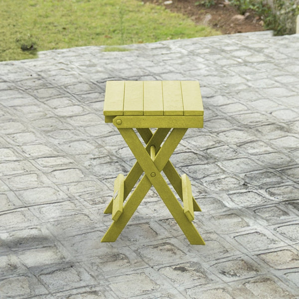 English Elm Riverstone Recycled Hdpe Folding Outdoor Bistro Table Weatherproof Patio Balcony Yellow B2745P409698