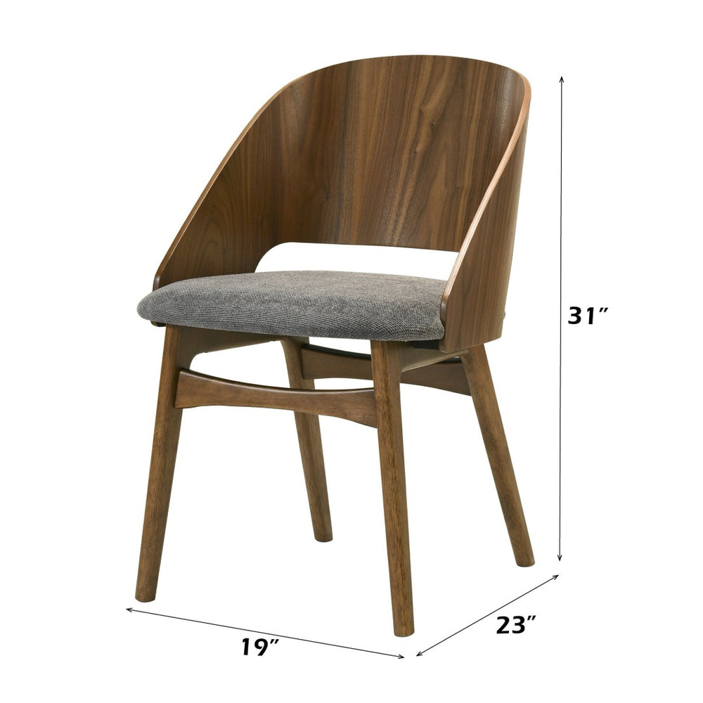 English Elm Delmon Curved Back Upholstered Dining Chairs with Walnut Finish Set for Modern Spaces B2726P439078