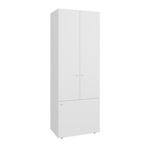English Elm Armoire 66.9" H - Modern 3-Door Wardrobe With 3 Shelves, Eco-Friendly, Space-Saving Design In White B097P395876