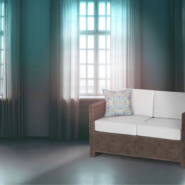 Homeroots 28" X 28" Light Yellow Blown Seam Floral Indoor Outdoor Throw Pillow   482033