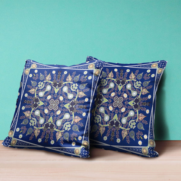 Homeroots 26" X 26" Midnight Green Blown Seam Floral Indoor Outdoor Throw Pillow   482052