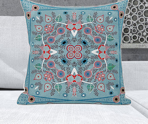 Homeroots 26" X 26" Muted Red Blown Seam Floral Indoor Outdoor Throw Pillow   482062