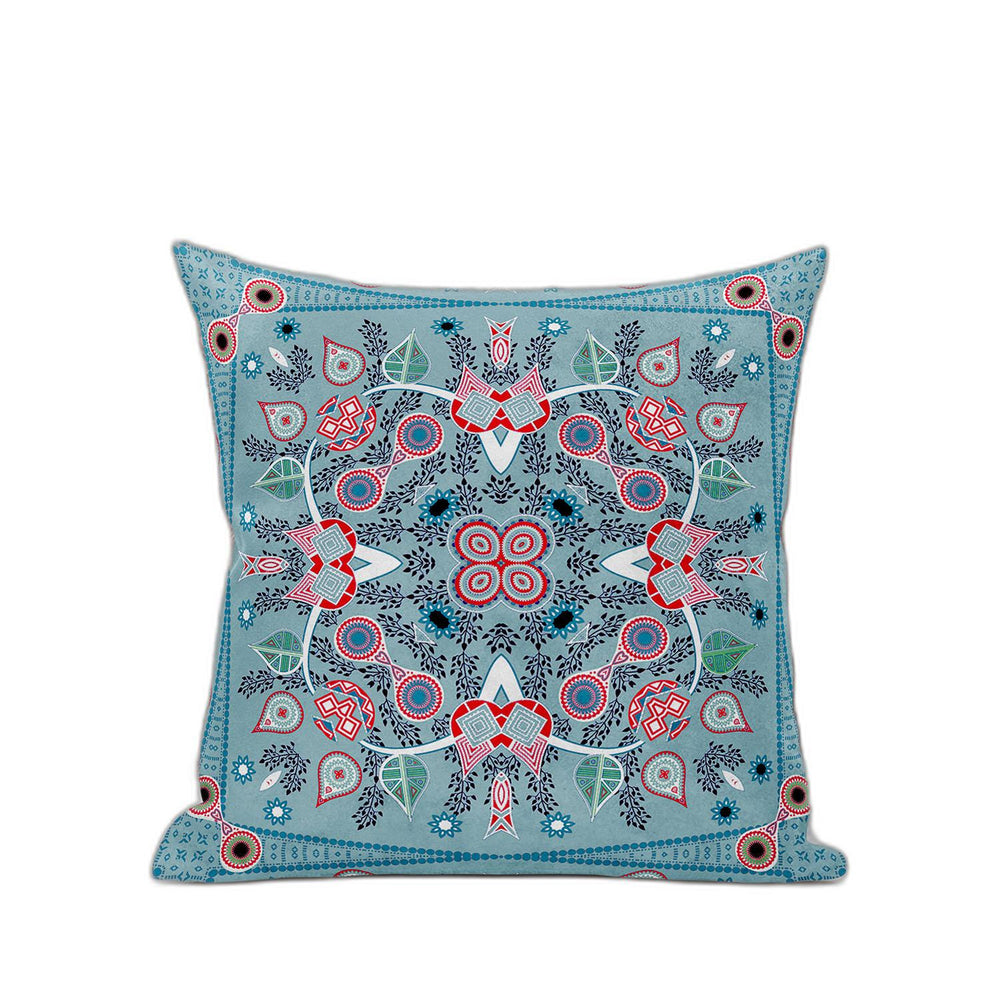 Homeroots 28" X 28" Muted Red Blown Seam Floral Indoor Outdoor Throw Pillow   482063