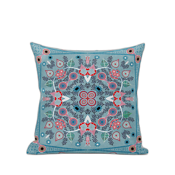 Homeroots 28" X 28" Muted Red Blown Seam Floral Indoor Outdoor Throw Pillow   482063