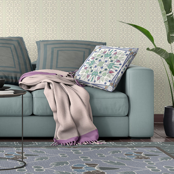 Homeroots 28" X 28" Off White Blown Seam Floral Indoor Outdoor Throw Pillow   482073