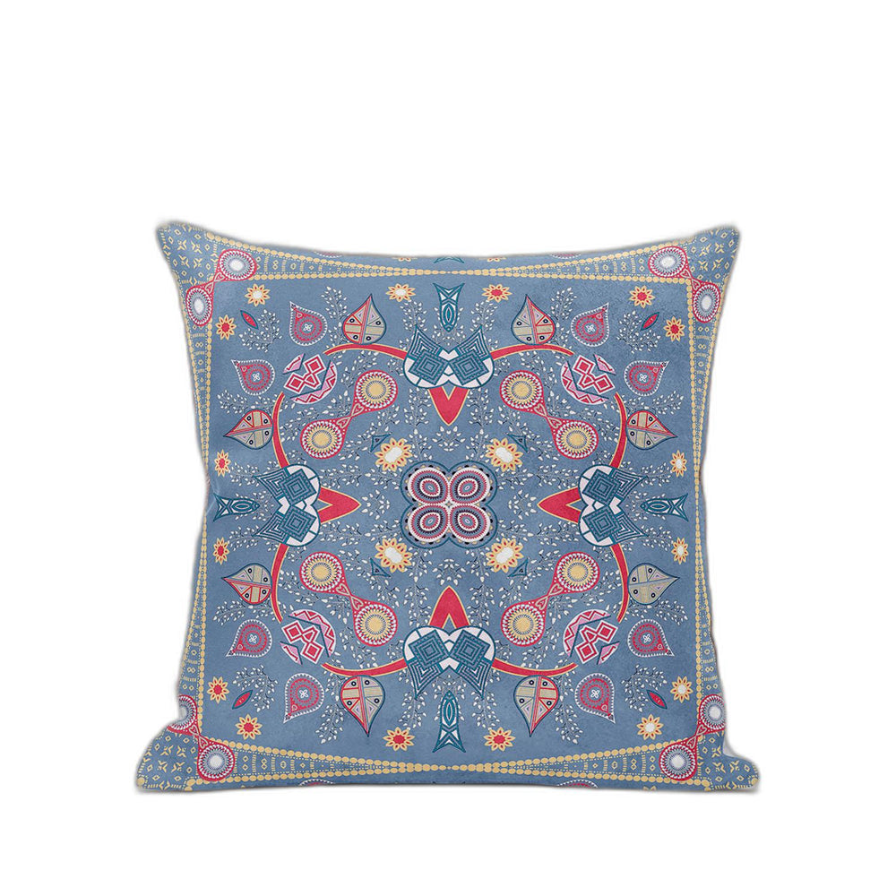 Homeroots 28" X 28" Purple And Gold Blown Seam Floral Indoor Outdoor Throw Pillow   482083