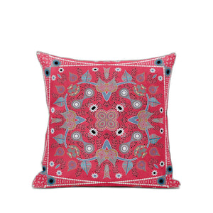 Homeroots 28" X 28" Red Blown Seam Paisley Indoor Outdoor Throw Pillow   482088