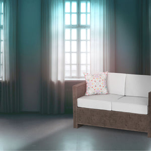 Homeroots 26" X 26" White And Red Blown Seam Floral Indoor Outdoor Throw Pillow   482102