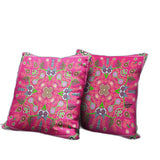 Homeroots 26" X 26" Hot Pink Blown Seam Paisley Indoor Outdoor Throw Pillow   482132