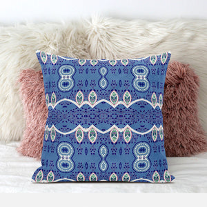 Homeroots 26" X 26" Muted White Blown Seam Paisley Indoor Outdoor Throw Pillow   482177