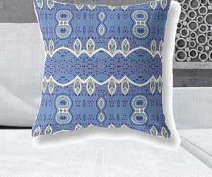 Homeroots 26" X 26" Muted White Blown Seam Paisley Indoor Outdoor Throw Pillow   482177