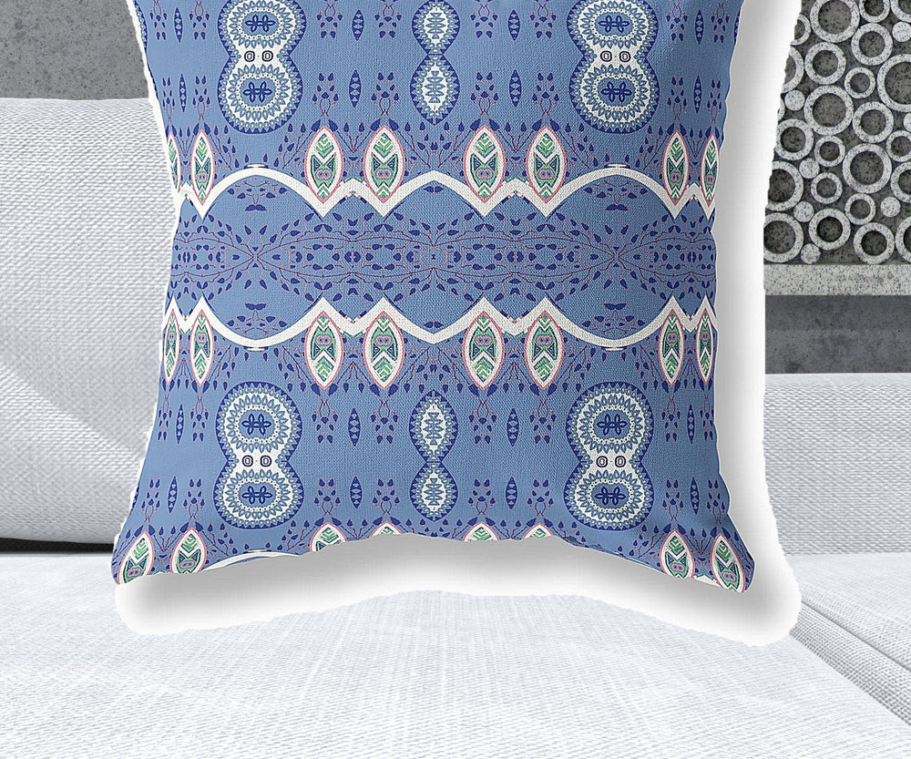 Homeroots 28" X 28" Muted White Blown Seam Paisley Indoor Outdoor Throw Pillow   482178