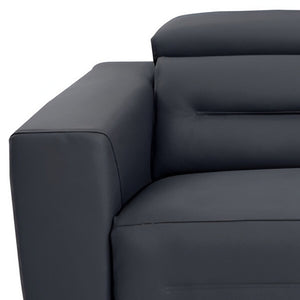 Homeroots 83" Gray Italian Leather Usb Reclining Sofa With Black Legs Dark Grey  482209