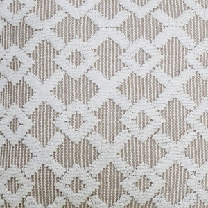 Homeroots 20" X 20" White And Beige Trellis Zippered Cotton Blend Throw Pillow   482218