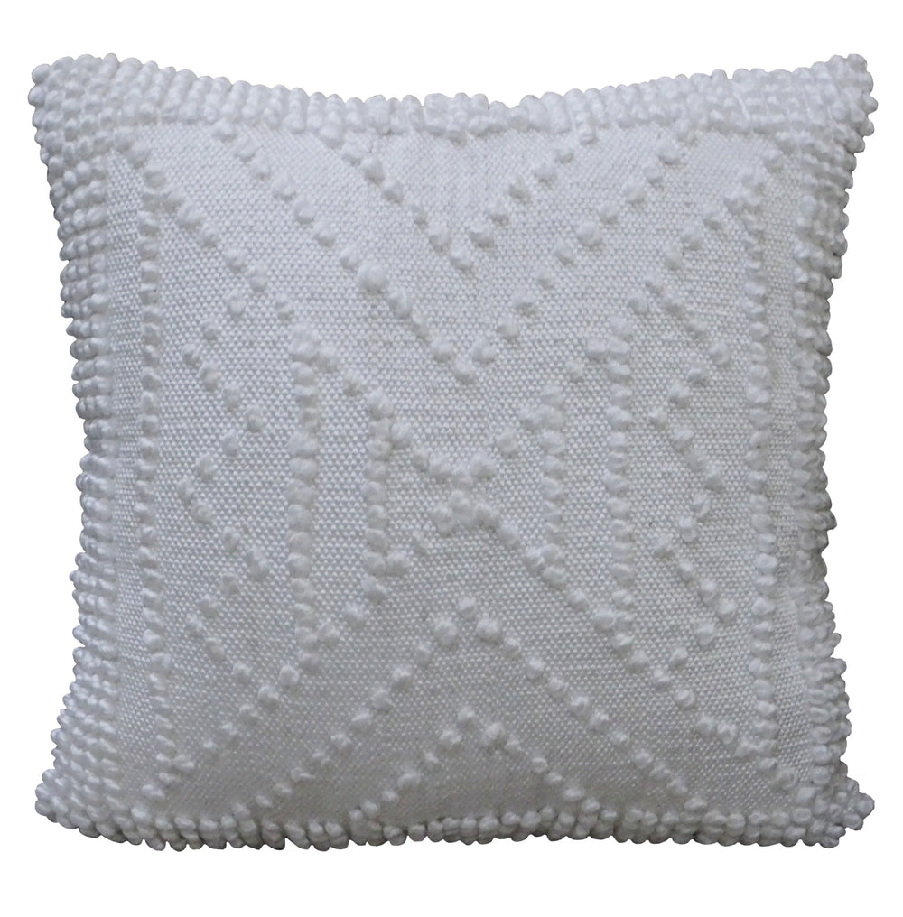 Homeroots 18" X 18" White Zippered Ribbed Indoor Outdoor Throw Pillow   482221