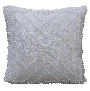 Homeroots 18" X 18" White Zippered Ribbed Indoor Outdoor Throw Pillow   482221