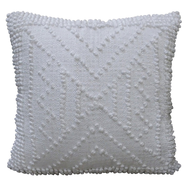 Homeroots 18" X 18" White Zippered Ribbed Indoor Outdoor Throw Pillow   482221