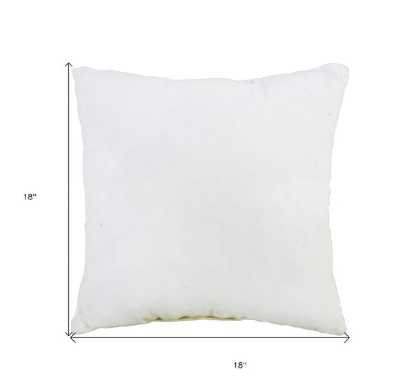 Homeroots 18" X 18" White Zippered Ribbed Indoor Outdoor Throw Pillow   482221