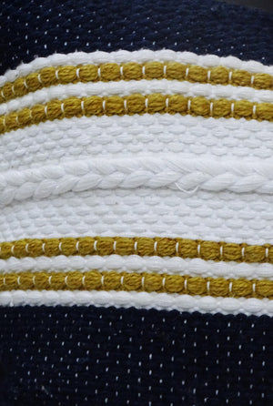 Homeroots 18" X 18" Black And Yellow Zippered Striped Indoor Outdoor Throw Pillow   482222