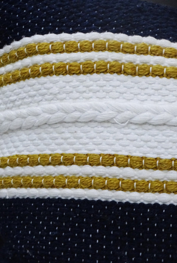 Homeroots 18" X 18" Black And Yellow Zippered Striped Indoor Outdoor Throw Pillow   482222