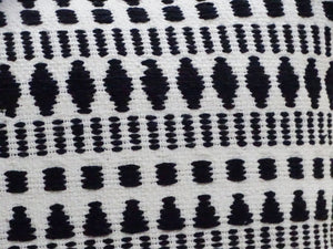 Homeroots 22" Black And White Southwestern Cotton Blend Throw Pillow With Tassels   482225
