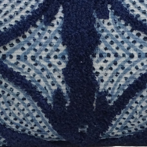 Homeroots 14" X 24" Blue And Light Blue Zippered Cotton Blend Trellis Throw Pillow   482238