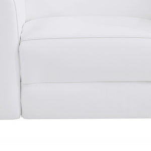 Homeroots 41" White Italian Leather Power Recliner Chair White  482247