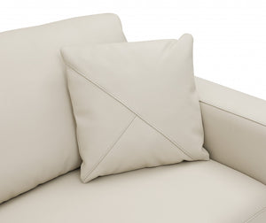 Homeroots Beige Italian Leather Reclining L Shaped Two Piece Corner Sectional Beige  482251