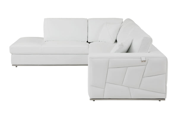 Homeroots Three Piece Indoor Italian Leather Seating Set For Six – Luxurious Comfort & Stylish Design White  482253