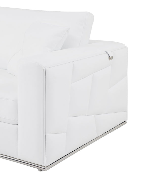 Homeroots Three Piece Indoor Italian Leather Seating Set For Six – Luxurious Comfort & Stylish Design White  482253