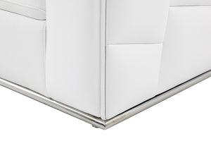 Homeroots Three Piece Indoor Italian Leather Seating Set For Six – Luxurious Comfort & Stylish Design White  482253